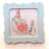 Dolls House Nursery Picture Peter Rabbit Scene Blue Framed Miniature Wall Decor 1:12 Scale