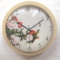 Dolls House Clock Vintage Floral Theme in a Wood Frame 1:12th Scale Miniature Accessories