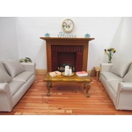 Dolls House Clock Vintage Floral Theme in a Wood Frame 1:12th Scale Miniature Accessories