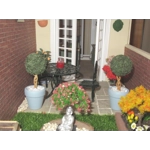 Dolls House Topiary 2 Handmade Miniature Trees in Duck Egg Blue Colour Terracotta Pots 1:12th Scale