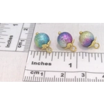 Dolls House Christmas Tree Decorations 8 Rainbow Gold Top Baubles Miniature Ornaments 1:12th Scale