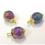 Dolls House Christmas Tree Decorations 8 Multi Colour Faceted Mini Baubles 1:12th Scale