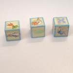 Dolls House Miniature Nursery Toy Letter ABC Blocks Peter Rabbit Blue Natural Wood 1 :12 Scale