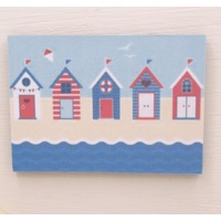 Dolls House Picture Beach Huts 1:12 Scale Miniature Wall Art Decor