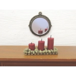 Dolls House Mirror in a Bronze Coloured Frame 1:12th Scale Miniature Decor