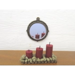 Dolls House Mirror in a Bronze Coloured Frame 1:12th Scale Miniature Decor
