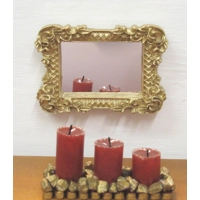 Dolls House Mirror Gold Colour Vintage Style Frame 1:12 Scale Miniature