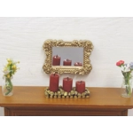 Dolls House Mirror Gold Colour Vintage Style Frame 1:12 Scale Miniature