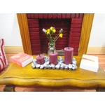 Dolls House Candles Red and Silver Miniature Ornament 1:12 Scale