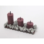 Dolls House Candles Red and Silver Miniature Ornament 1:12 Scale
