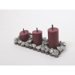 Dolls House Candles Red and Silver Miniature Ornament 1:12 Scale