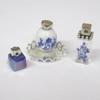 Dolls House Perfume Bottles on a Silver Coloured Tray Miniature Dressing Table Ornament 1:12th Scale