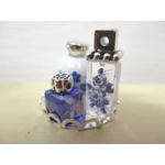 Dolls House Perfume Bottles on a Silver Coloured Tray Miniature Dressing Table Ornament 1:12th Scale