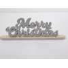 Dolls House Merry Christmas Word Silver Colour 1:12th Scale Miniature Xmas Decor