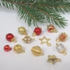 Dolls House Christmas Tree Decorations 12 Red Gold Baubles Miniature Ornaments 1:12th Scale