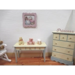 Dolls House Nursery Picture Hunca Munca Peter Rabbit Theme Pink Framed Miniature 1:12 Scale
