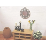 Dolls House Mirror Silver Open Flower Design Frame 1:12th Scale Miniature Wall Decor Accessory