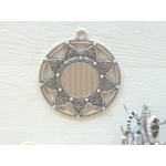 Dolls House Mirror Silver Open Flower Design Frame 1:12th Scale Miniature Wall Decor Accessory