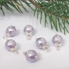 Dolls House Christmas Tree Decorations 6 Miniature Lilac Silver Hand Decorated Baubles 1:12th Scale