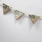 Dolls House Banner USA Flag Theme Wood Garland Bunting Miniature 4th July Decor 1:12 Scale