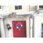 Dolls House Banner USA Flag Theme Wood Garland Bunting Miniature 4th July Decor 1:12 Scale