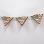 Dolls House Banner USA Flag Theme Wood Garland Bunting Miniature 4th July Decor 1:12 Scale