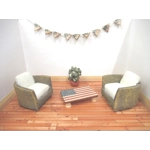 Dolls House Banner USA Flag Theme Wood Garland Bunting Miniature 4th July Decor 1:12 Scale