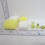 Dolls House Towels Yellow & White with Bath Salts and Soaps Miniature Bathroom 1:12th Scale