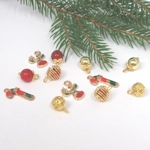 Dolls House Christmas Tree Decorations 12 Red & Gold Miniature Baubles and Trinkets 1:12th Scale