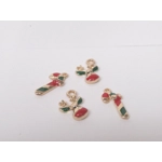 Dolls House Christmas Tree Decorations 12 Red & Gold Miniature Baubles and Trinkets 1:12th Scale
