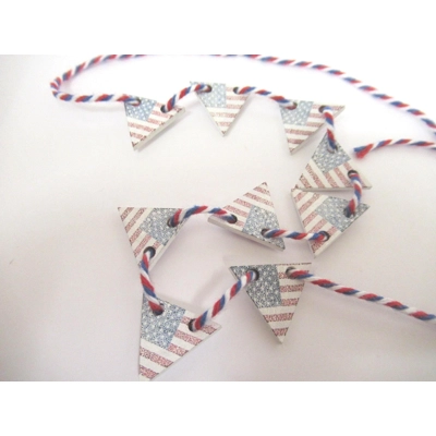 Dolls House Bunting USA Flag Pennant Garland Miniature 4th July Decoration 1:12 Scale
