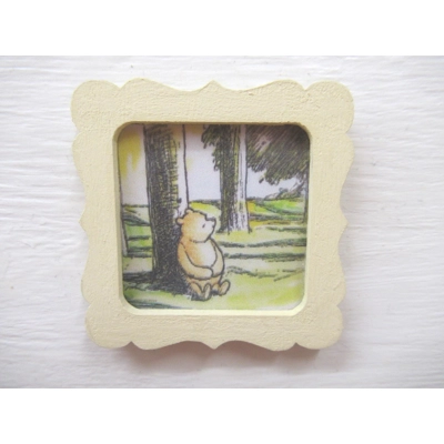 Dolls House Picture Winnie the Pooh Framed Nursery Miniature Accessory 1:12 Scale