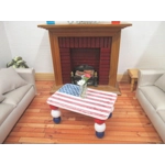 Dolls House Table USA Flag Miniature 1:12 Scale 4th July Furniture