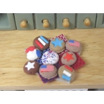Dolls House 4th July Miniature Cookies with Serving Plate 1:12th Scale
