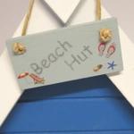 Miniature Beach Hut Sign Wood Hanging Notice 1:12th Scale Dolls House Accessories