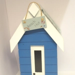 Miniature Beach Hut Sign Wood Hanging Notice 1:12th Scale Dolls House Accessories