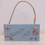 Miniature Beach Hut Sign Wood Hanging Notice 1:12th Scale Dolls House Accessories