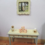 Dolls House Toy Letter Blocks Winnie the Pooh Theme Set of 3 Red Nursery Miniature 1: 12 Scale