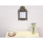 Dolls House Mirror Lace Bezel Bronze Birdcage Frame Miniature Wall Decor 1:12th Scale