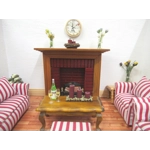 Dolls House Clock in a Wooden Frame Carte Postale Paris Vintage Theme 1:12th Scale Miniature Decor