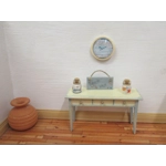 Dolls House Clock Blue Miniature Beach Wood House Wall Decor 1:12th Scale