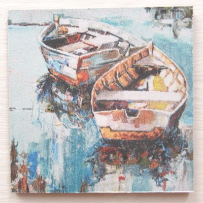 Dolls House Boats Picture 1:12 Scale Miniature Wall Art Decor