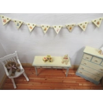 Dolls House Nursery Bunting Winnie the Pooh 8 Miniature Wood Flags 1:12 Scale