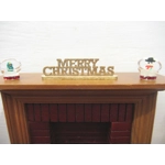 Dolls House Merry Christmas Word 1:12th Scale Miniature Decoration