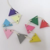 Dolls House Bunting 9 Wood Coloured Flags Miniature Garden Decoration 1:12 Scale