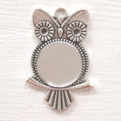 Dolls House Mirror Owl Shape Silver Coloured Frame 1:12th Scale Miniature Accessories