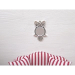 Dolls House Mirror Owl Shape Silver Coloured Frame 1:12th Scale Miniature Accessories