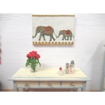 Dolls House Elephants Picture 1:12 Scale Miniature Wall Art