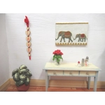 Dolls House Elephants Picture 1:12 Scale Miniature Wall Art