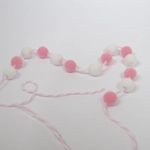 Dolls House Pom Pom Garland Pink & White Miniature Decor 1:12 Scale